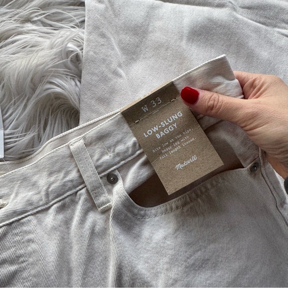 NWT Madewell Low-Slung Baggy Jeans in Vintage Ivory - Picture 8 of 14